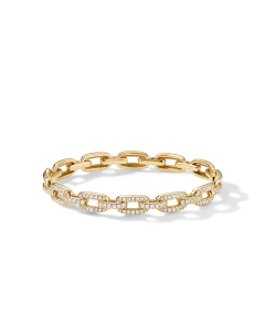 David Yurman Stax 7mm Chain Link Bracelet with Diamonds in 18k Gold