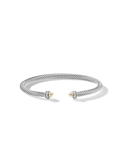 David Yurman Cable Classic Bracelet with 18k Yellow Gold Domes and Diamonds
