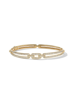 David Yurman Stax Linked Bracelet in 18k Yellow Gold with Pave Diamonds