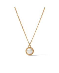 Julie Vos Fleur de Lis Pearl Solitaire Necklace