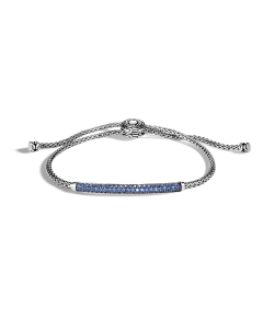 John Hardy Sterling Silver & Blue Sapphire Mini Classic Chain Pull Through Bracelet