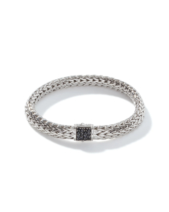 John Hardy Medium Chain Bracelet with Pave Black Sapphires