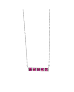 Gemstone and Diamond Bar Necklace