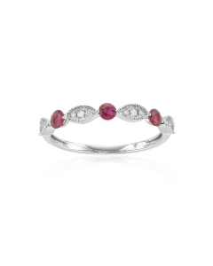Ruby Band with Round Diamond Accents