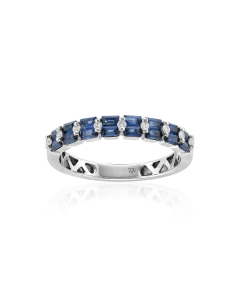 Baguette Sapphire Ring with Diamonds