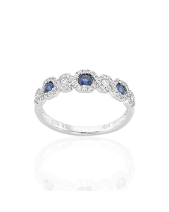 White Gold Sapphire & Diamond Fashion Band