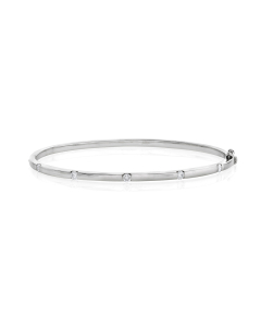 Five-Stone White Gold Modern Diamond Bangle