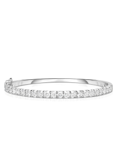 White Gold 3.00 CTW Round Diamond Bangle
