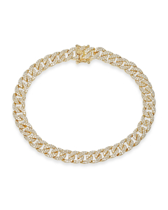 Yellow Gold & Diamond Curb Link Bracelet