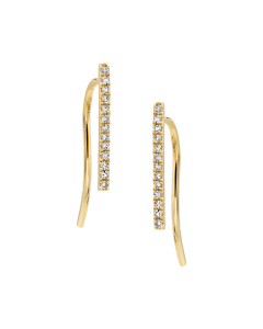 Pave Diamond Bar Climber Earrings