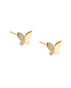 Yellow Gold Diamond Butterfly Earrings