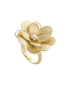 Marco Bicego Yellow Gold Lunaria Petali Diamond Flower Ring