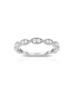 Scalloped Diamond White Gold Band