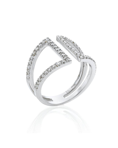 Geometric .50 CTW Diamond White Gold Ring
