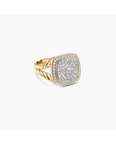 David Yurman Albion Ring in 18k Yellow Gold with Pave Diamonds