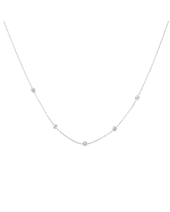 Five Diamond Station Necklace