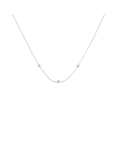 Three Diamond Station Necklace