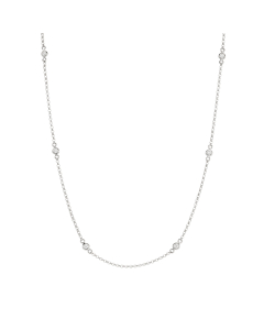 Six Diamond Station Necklace