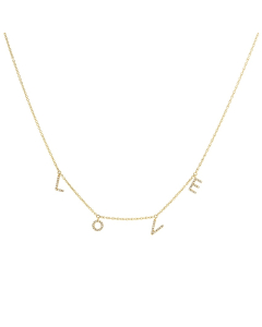 Diamond "LOVE" Drop Letter Necklace