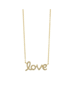 Yellow Gold & Diamond Love Pendant Necklace