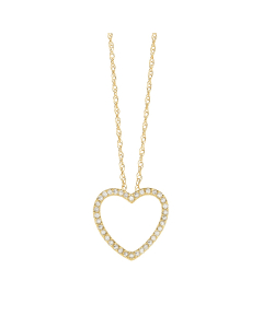 Pave Diamond Open Heart Necklace
