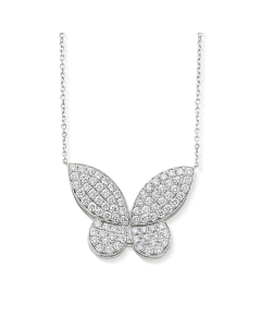 2.95 CTW Diamond Butterfly Necklace in White Gold