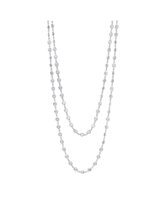10.00 CTW Bezel Set Diamond Eyeglass Chain Necklace, 35 Inches