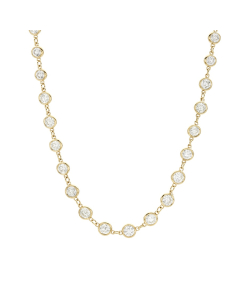 6.50 CTW Round Diamond Bezel Set Yellow Gold Necklace