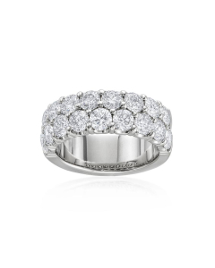 Two Row Round Diamond Wedding Band