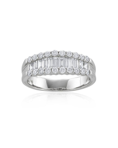 1.00 CTW Baguette & Round Diamond Band