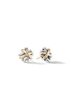 David Yurman Crossover Stud Earrings with 18k Yellow Gold