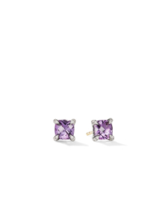 David Yurman Petite Chatelaine Stud Earrings with Amethyst and Diamonds