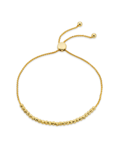 Yellow Gold Adjustable Beaded Bracelet