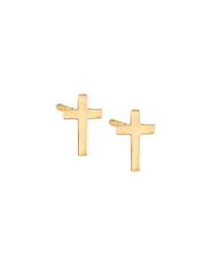 Child's 14k Yellow Gold Cross Earrings