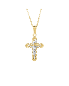 Child's 14k Yellow Gold Crucifix Necklace