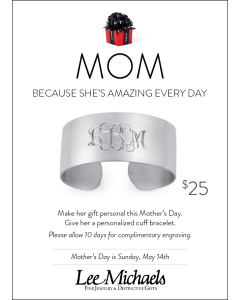 2024 Mothers Day Personalized Cuff Bracelet