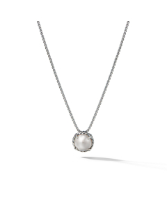 David Yurman Petite Chatelaine Necklace in Sterling Silver with Pearl