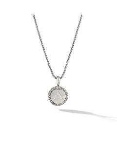 David Yurman A Initial Charm Necklace with Diamonds