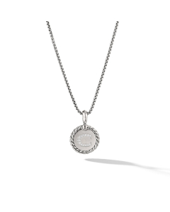 David Yurman C initial Charm Necklace with Diamonds