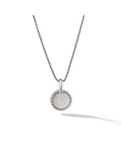 David Yurman L Initial Charm Necklace with Diamonds