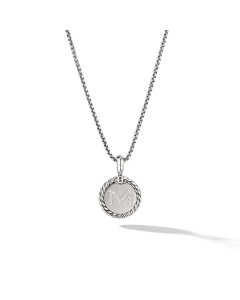 David Yurman M initial Charm Necklace with Diamonds