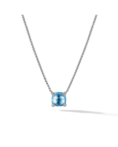 David Yurman Chatelaine Pendant Necklace with Blue Topaz and Diamonds