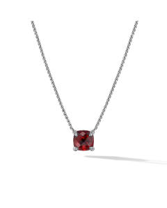 David Yurman Petite Chatelaine Pendant Necklace with Rhodolite Garnet and Diamonds
