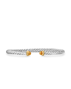 David Yurman Cable Flex Sterling Silver Bracelet with Citrine, Size Small