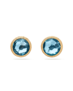 Marco Bicego Yellow Gold Jaipur Round Blue Topaz Post Earrings