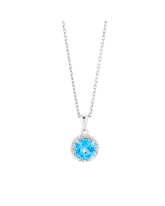 Blue Topaz & Diamond Necklace