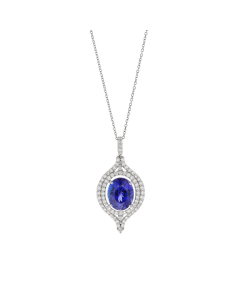 5.11 CT Tanzanite Pendant with Diamonds