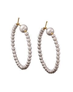 Mizuki Akoya Pearl 36mm Hoop Earrings