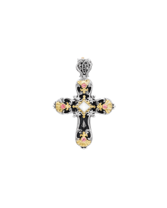 Konstantino Pink Tourmaline & Mother Of Pearl Cross Pendant
