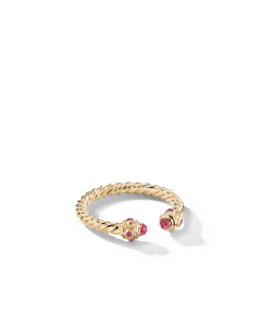 David Yurman Renaissance Ring in 18k Gold with Rubies, Size 7